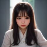 林晓桐，调教女佣资讯站主编，短发女性，表情专注而亲和，坐在编辑台前，背景是排列整齐的书架与多台显示器
